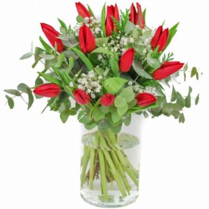 Ramo de tulipanes rojos
