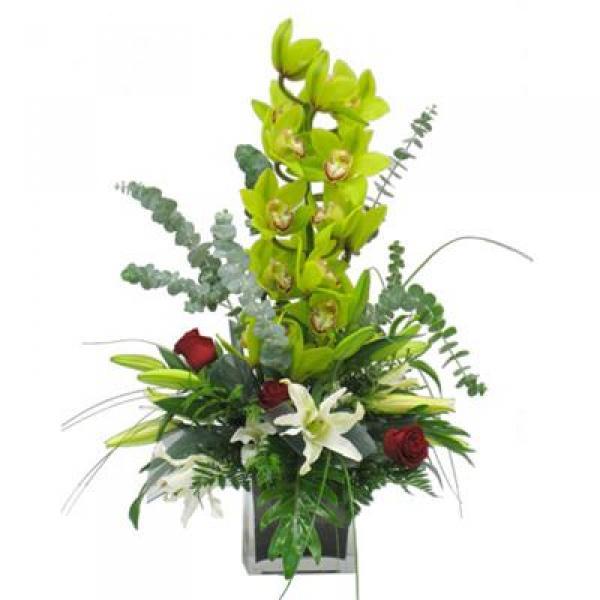 Centro con orquídea